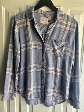 Rails Hunter Chambray Plaid Button-Up Shirt